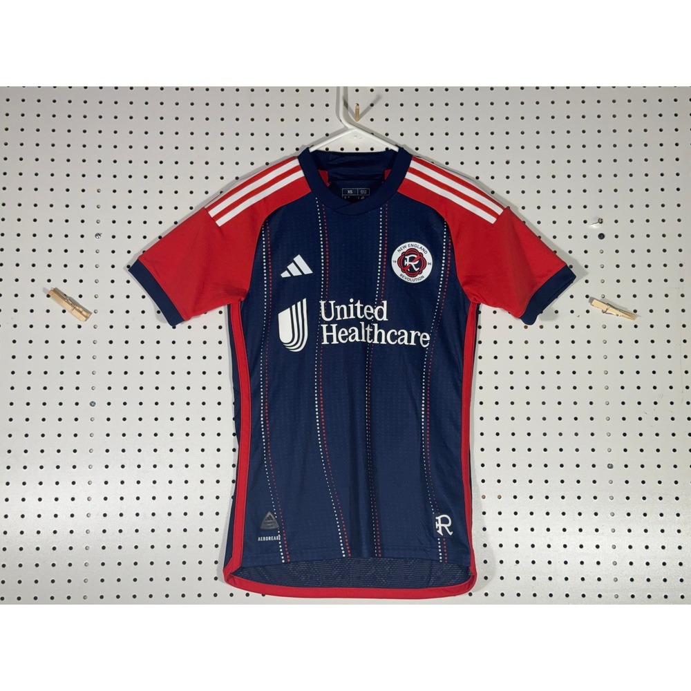 Adidas New England Revolution Soccer Jersey Navy Red XS Slim Fit Aeroready
